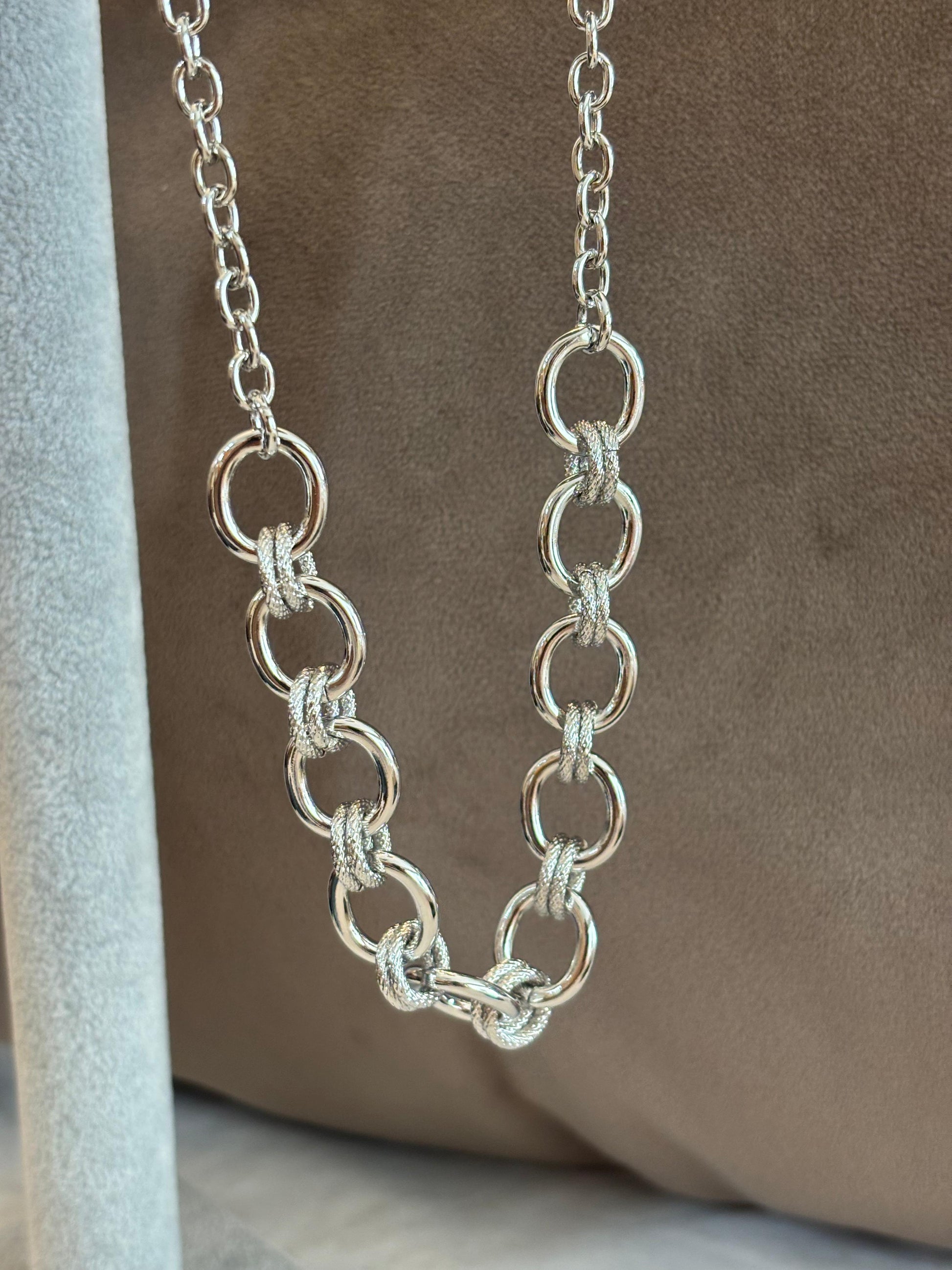 Juego cadena oro blanco