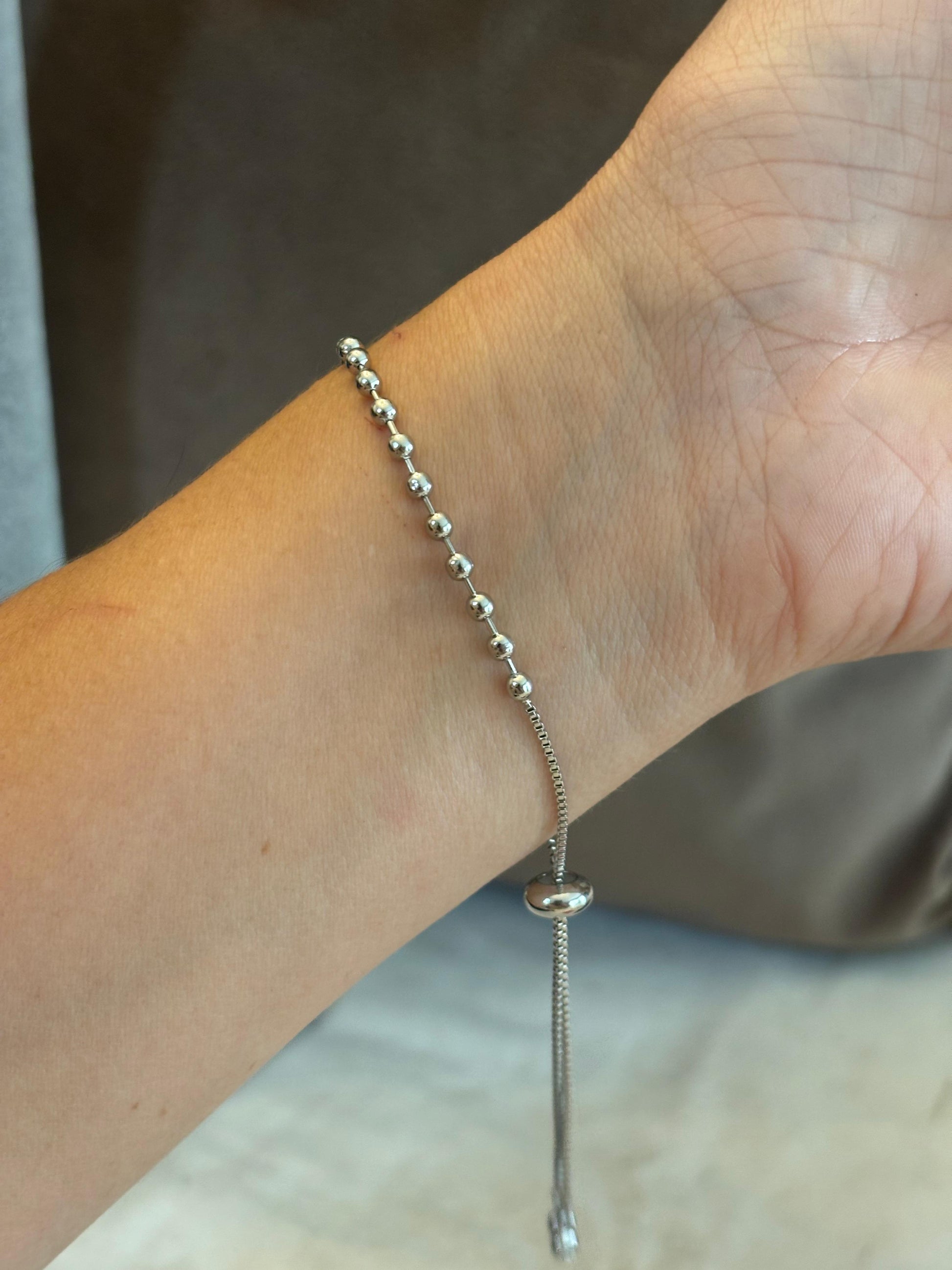 Pulsera bolitas chapa de oro 18k