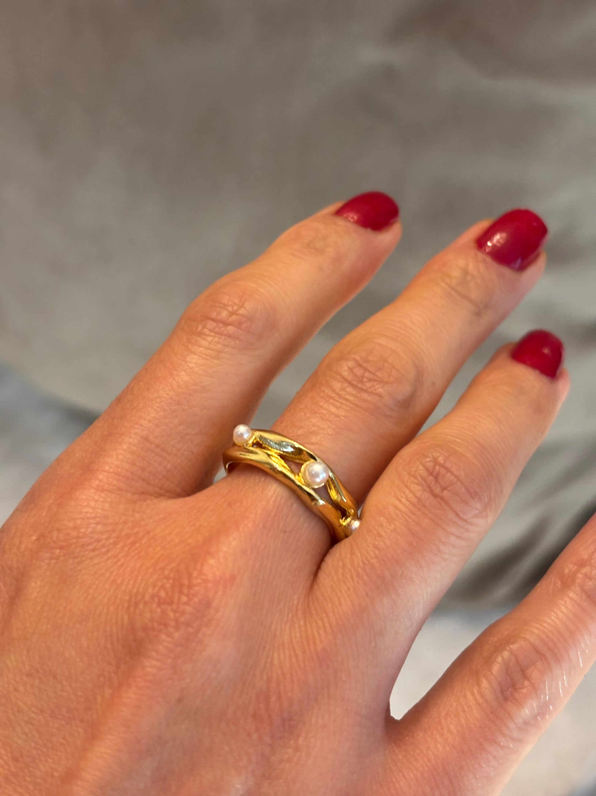 Anillo perlitas