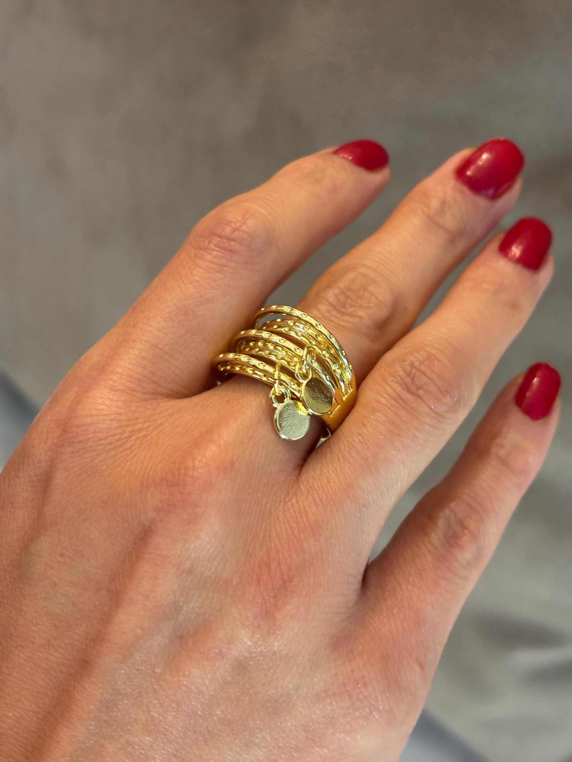 Anillo multiple colgantes